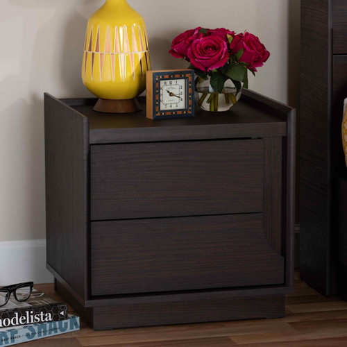 Carine Wenge Brown 2 Drawer Nightst