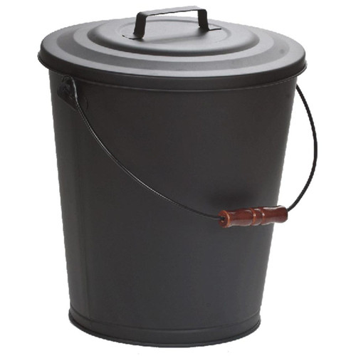 Black Galvanized Steel Ash Pail