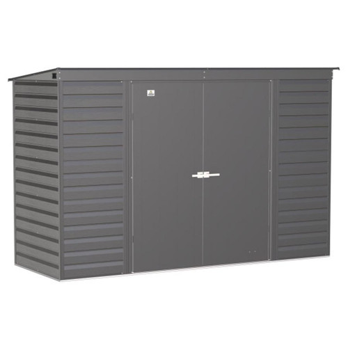 Arrow Select 10' x 4' Steel Storage Shed -  Charcoal