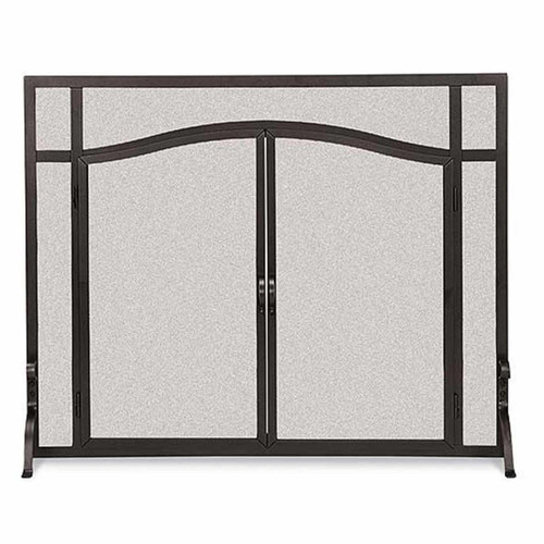 Pilgrim Forged Iron Arched Door Screen - Black