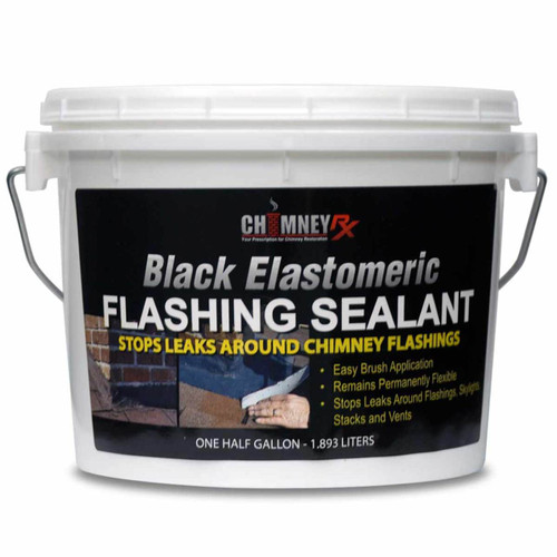ChimneyRx Elastomeric Black Masonry Fireplace Flashing Sealant - 1/2 Gallon