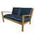 Navy Coastal Two Seater Bench w/ Cushions
