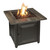 The Burlington - LP Gas Outdoor Fire Pit w/ Printed Resin Mantel - Bronze