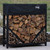 SHELTER-IT 4' Black Firewood Storage Rack w/ Kindling Storage Area - 1' Cover Included