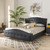Baxton Studio Felisa Modern and Contemporary Charcoal Gray Fabric Upholstered and Button Tufted King Size Platform Bed