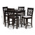Baxton Studio Caron Modern and Contemporary Gray Fabric Upholstered Espresso Brown Finished 5-Piece Wood Pub Set