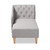 Baxton Studio Emeline Modern and Contemporary Gray Fabric Upholstered Oak Finished Chaise Lounge