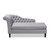Baxton Studio Florent Modern and Contemporary Gray Fabric Upholstered Black Finished Chaise Lounge