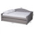 Baxton Studio Becker Modern and Contemporary Transitional Gray Fabric Upholstered Full Size Daybed with Trundle