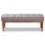Baxton Studio Sanford Mid-Century Modern Gray Fabric Upholstered and Walnut Brown Finished Wood Dining Bench