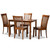 Baxton Studio Erion Modern and Contemporary Walnut Brown Finished Wood 5-Piece Dining Set