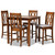 Baxton Studio Darcie Modern and Contemporary Gray Fabric Upholstered and Walnut Brown Finished Wood 5-Piece Pub Set