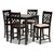 Baxton Studio Caron Modern and Contemporary Sand Fabric Upholstered Espresso Brown Finished 5-Piece Wood Pub Set