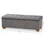 Baxton Studio Roanoke Modern and Contemporary Grey Velvet Fabric Upholstered Grid-Tufted Storage Ottoman Bench