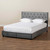 Baxton Studio Caronia Modern and Contemporary Gray Velvet Fabric Upholstered 2-Drawer King Size Platform Storage Bed