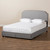 Baxton Studio Larese Light Gray Fabric Upholstered 2-Drawer King Size Platform Storage Bed