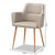Baxton Studio Martine Glam and Luxe Gray Faux Leather Upholstered Gold Finished Metal Dining Chair