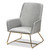 Baxton Studio Sennet Glam and Luxe Gray Velvet Fabric Upholstered Gold Finished Armchair