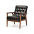 Baxton Studio Sorrento Mid-Century Retro Modern Black Faux Leather Upholstered Wooden Lounge Chair