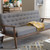 Baxton Studio Sorrento Mid-Century Retro Modern Grey Fabric Upholstered Wooden 3-seater Sofa