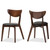 Baxton Studio Sumner Mid-Century Black Faux Leather and Walnut Brown Dining Chair
