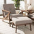 Baxton Studio Bianca Mid-Century Modern Walnut Wood Light Gray Fabric Tufted Lounge Chair And Ottoman Set