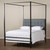 Baxton Studio Eleanor Vintage Industrial Black Finished Metal Canopy Queen Bed