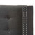 Baxton Studio Ginaro Modern And Contemporary Dark Grey Fabric Button-Tufted Nail head King Size Winged Headboard