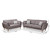 Baxton Studio Miranda Mid-Century Modern Light Grey Fabric Upholstered 2-Piece Living Room Set