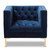 Baxton Studio Zanetta Luxe and Glamour Navy Velvet Upholstered Gold Finished Lounge Chair