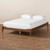 Baxton Studio Laure French Bohemian Ash Walnut Finished Wood Full Size Platform Bed Frame