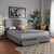 Baxton Studio Netti Light Gray Fabric Upholstered 2-Drawer King Size Platform Storage Bed