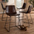 Baxton Studio Carvell Rustic and Industrial Dark Brown Faux Leather Upholstered Counter Stool Set of 4