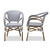 Baxton Studio Eliane Classic French Indoor and Outdoor Gray and White Bamboo Style Stackable Bistro Dining Chair Set of 2