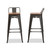 Baxton Studio Henri Vintage Rustic Industrial Style Tolix-Inspired Bamboo and Gun Metal-Finished Steel Stackable Bar Stool with Backrest Set
