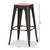 Baxton Studio Henri Vintage Rustic Industrial Style Tolix-Inspired Bamboo and Gun Metal-Finished Steel Stackable Bar Stool Set