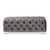 Baxton Studio Avara Glam and Luxe Gray Velvet Fabric Upholstered Gold Finished Button Tufted Bench Ottoman