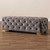 Baxton Studio Avara Glam and Luxe Gray Velvet Fabric Upholstered Gold Finished Button Tufted Bench Ottoman