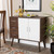Baxton Studio Leena Mid-Century Modern Two-Tone White and Walnut Brown Finished Wood 3-Drawer Sideboard Buffet