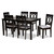 Baxton Studio Lenoir Modern and Contemporary Grey Fabric Upholstered Espresso Brown Finished Wood 7-Piece Dining Set