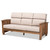 Baxton Studio Charlotte Modern Classic Mission Style Taupe Fabric Upholstered Walnut Brown Finished Wood 3-Seater Sofa