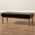 Baxton Studio Arvid Mid-Century Modern  Brown Faux Leather Upholstered Wood Dining Bench