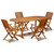 East West Furniture 5 Piece Patio Dining Set in Natural Oil Finish  - BSCM5CANA
