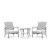 East West Furniture 3 Piece Patio Dining Set in Cream - DTL3C03A