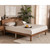 Baxton Studio Decker Mid-Century Modern Transitional Walnut Brown Finished Wood Queen Size Platform Bed with Charging Station