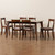 Baxton Studio Carola Mid-Century Modern Warm Grey Fabric and Dark Brown Finished Wood 7-Piece Dining Set