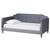 Baxton Studio Kaya Modern and Contemporary Gray Velvet and Finished Wood Twin Size Daybed