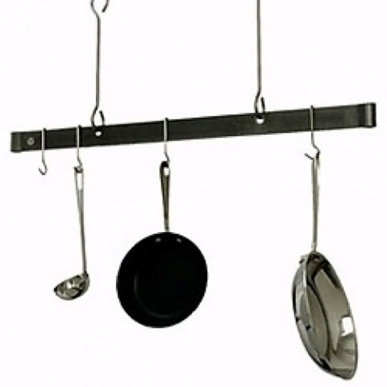 48" Offset Hook Ceiling Bar Rack-Hammered Steel