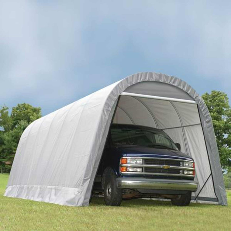 ShelterLogic 12' x 24' x 10' RoundTop Steel Gray Garage