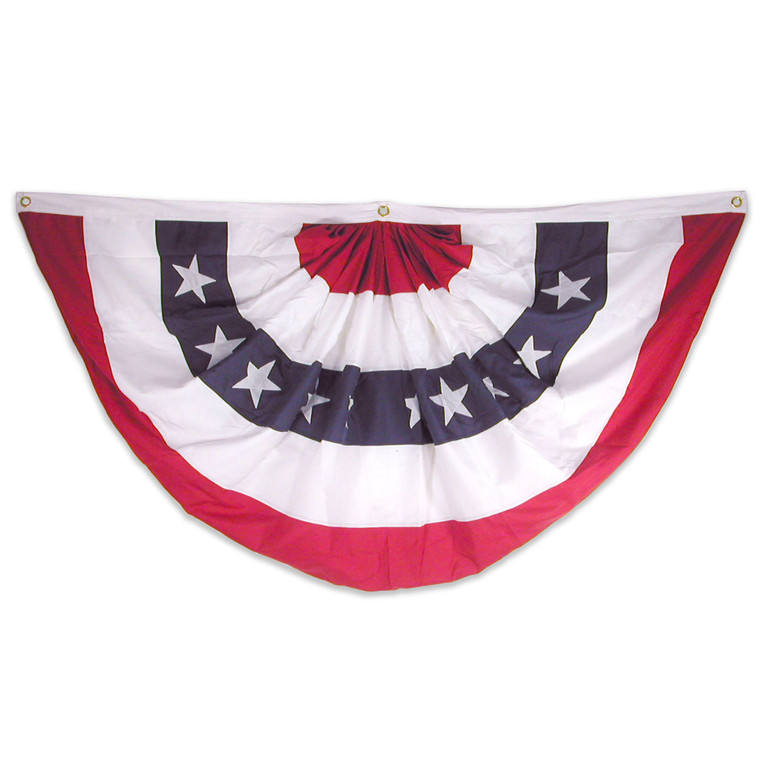 Super Tough Brand 18in x 36in Sewn Nylon Pleated Patriotic Fan